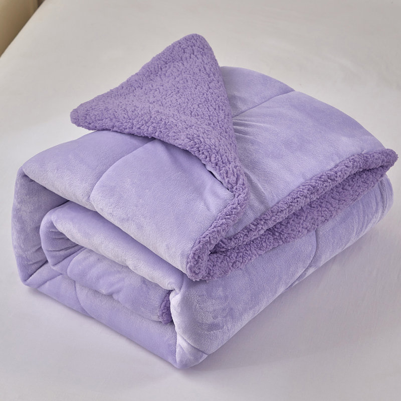 Everly Quinn Twin Size Sherpa Fleece Blanket with Pillow Shams Wayfair